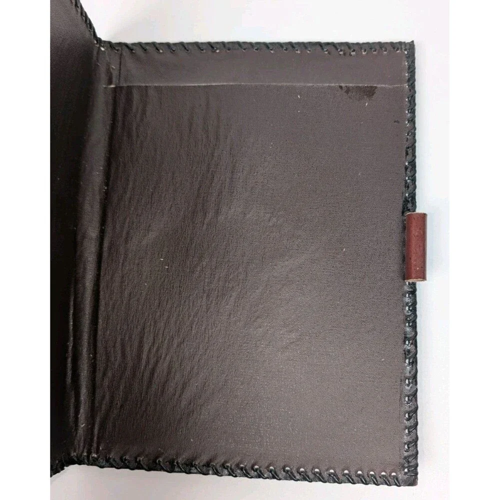 Vintage Tooled Leather Bifold Address Notebook Western Cowboy Embossed Cover